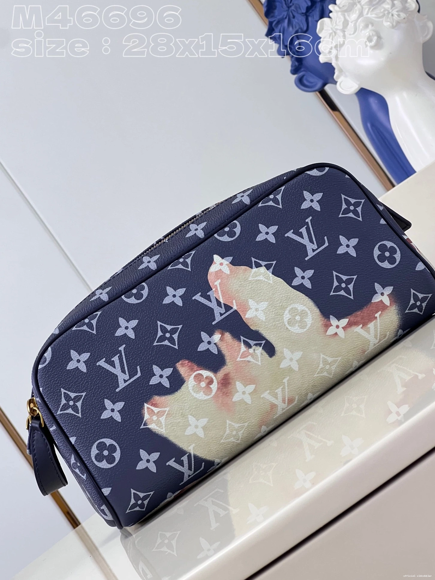 Official oldcobbler LOUIS VUITTON POUCH TOILET KIT DOPP 0817